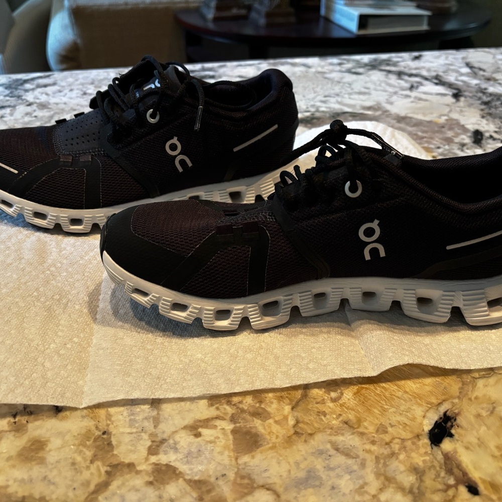 On Cloud Black Sneakers with White Accents - Picture 2 of 3